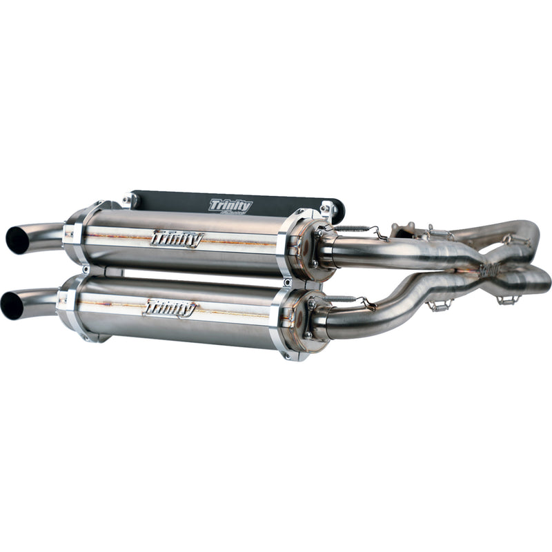 Trinity Racing Dual Canister Exhaust System - TR-4119D-SS Polaris RZR 2014-2023