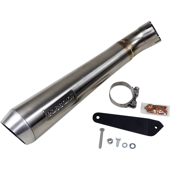 BASSANI XHAUST 1811-3800 8F127SS 4" Short Megaphone Muffler without catalytic converter - low mount