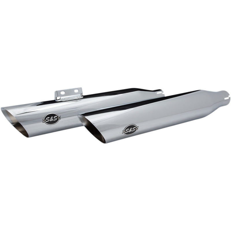S&S Cycle Slash-Cut Slip-On Mufflers Race Chrome Flfb - 550-0736 For Harley Softail 2018-2022