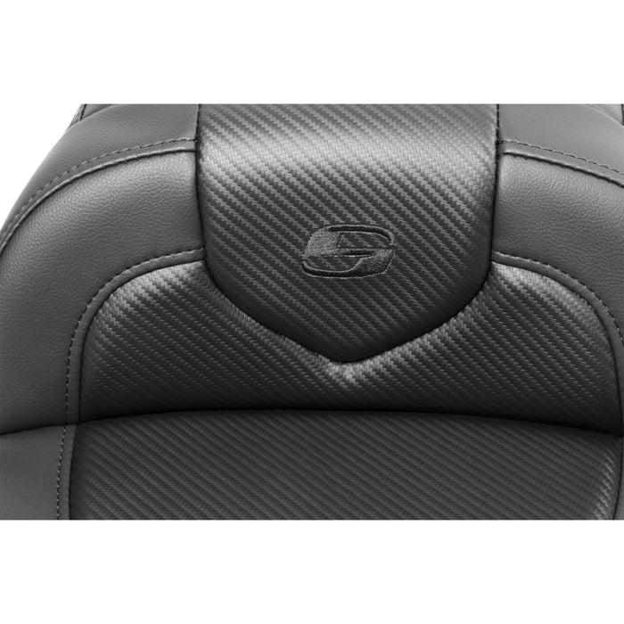 SADDLEMEN 0801-1737 823-07-18500 Roadsofa™ Carbon Fiber Seat- black stitch-  without Backrest - FLTR/FLHX 23-24