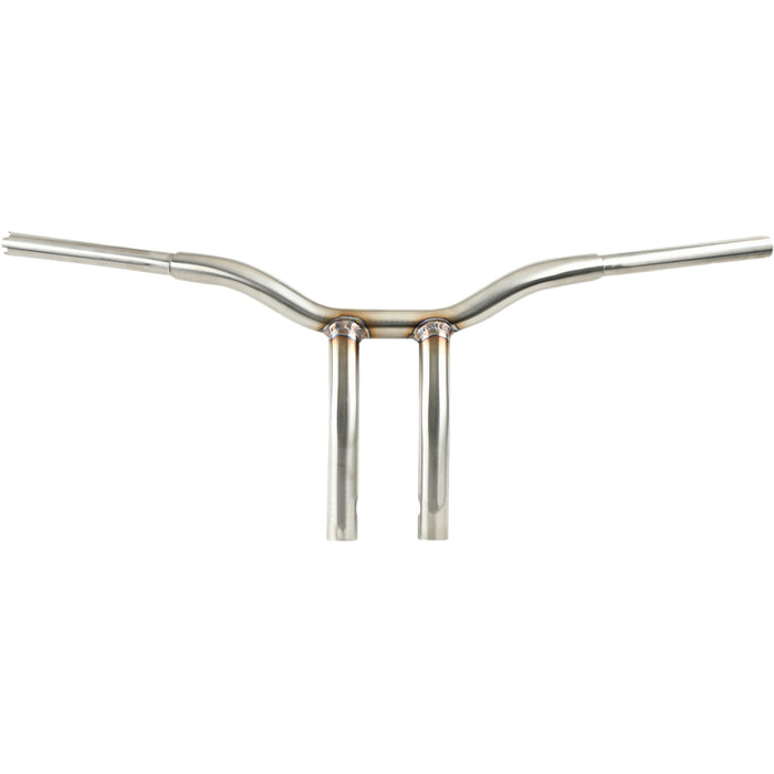 LA CHOPPERS 0601-5401 LA-7338-10SS Kage Fighter Welded Bent-Riser Handlebar - One Piece - Bent - 10" - Stainless Steel