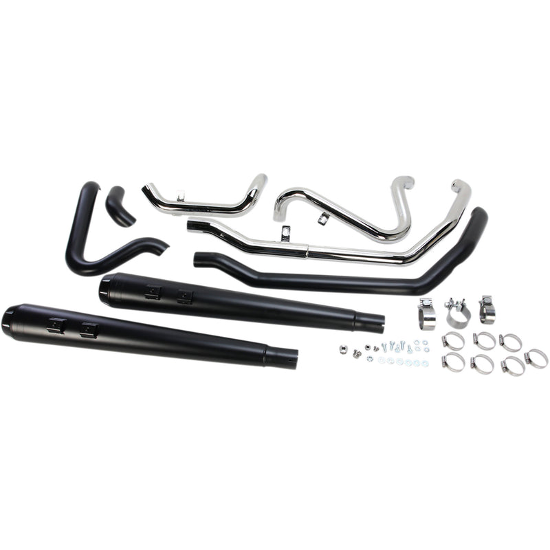 Bassani Xhaust Down Under 2-Into-2 Exhaust System - 1F66RB For Harley Touring 2009-2016