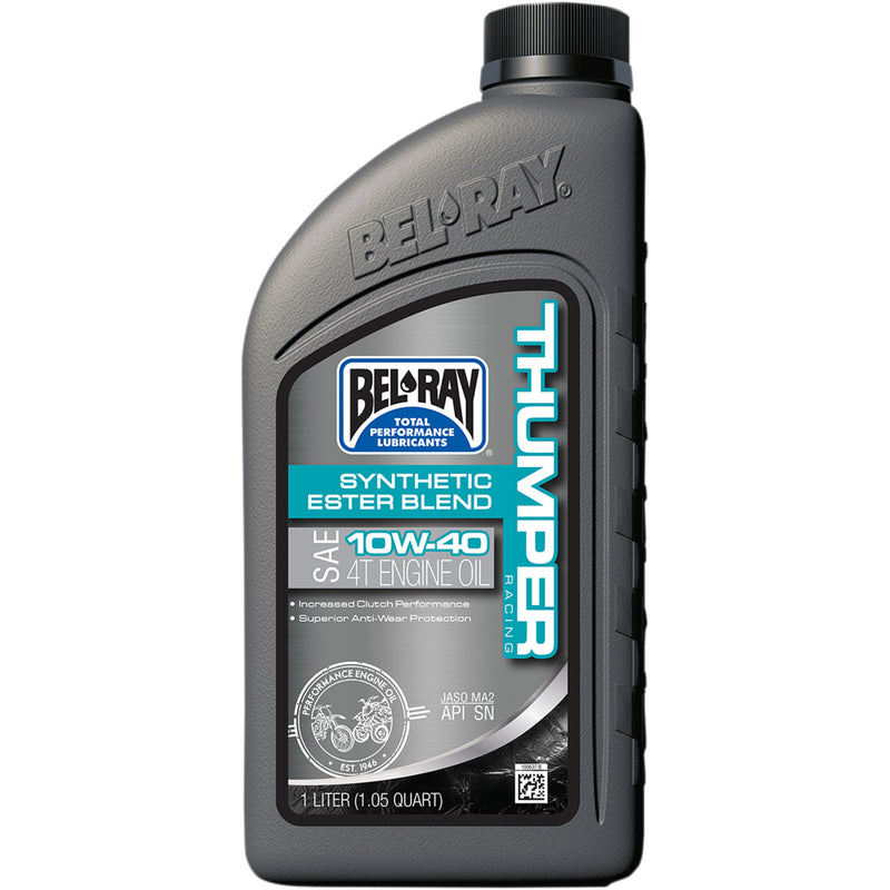 BEL-RAY 3601-0141 99520-B1LW Thumper® Racing Synthetic Ester Blend 4T Engine Oil Thumper Synthetic Blend 4T Oil - 10W-40 - 1L