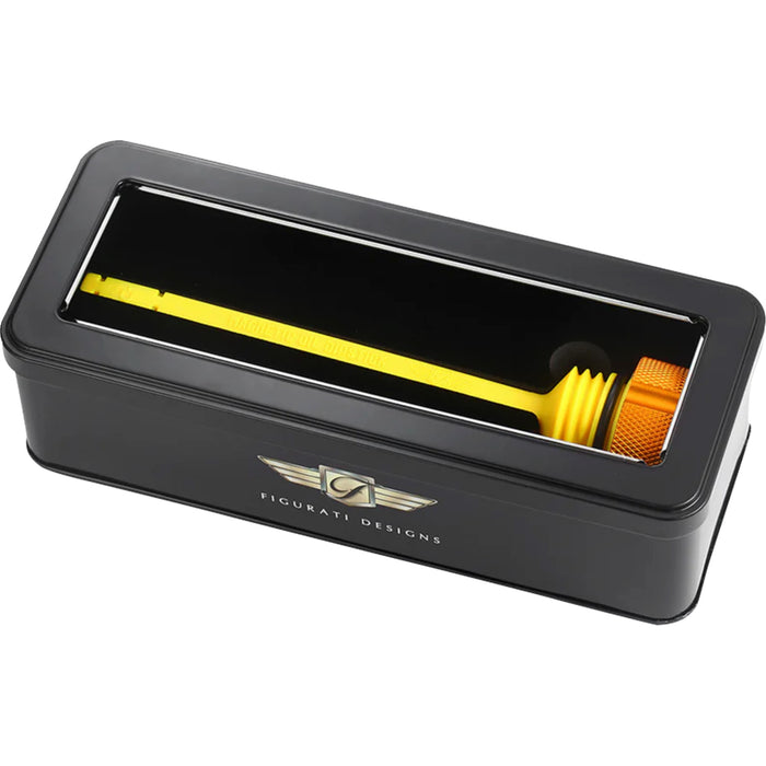 FIGURATI DESIGNS 0710-0301 FDP01-M8KN-G Performance Magnetic Oil Dipstick knurled - gold - m8 touring/trike