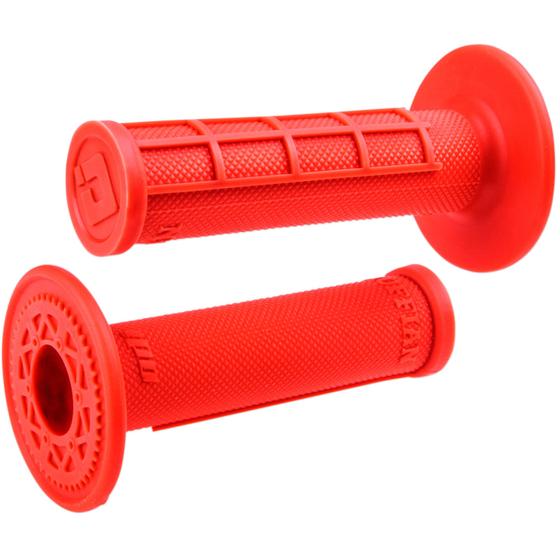 ODI 0630-2531 H01RFFO Ruffian MX Half Waffle Single-Ply Grip Grips - Ruffian - Half Waffle - Fluorescent Orange