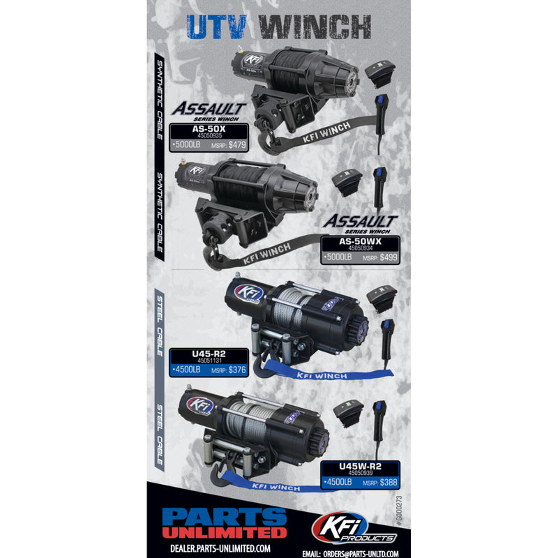 KFI PRODUCTS 4505-0935 AS-50X Assault Winch as-50x  - 5000 lb - synthetic cable