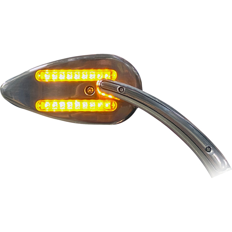 CUSTOM DYNAMICS 0640-1760 CD-MIR-PLUG-C LED Mirrors with Run/Turn Signal - Side View - with LED Turn Signals - Chrome