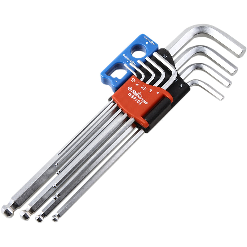 BIKESERVICE 3812-0663 BS9103 9-Piece Magnetic Ball Point Hex Key Magnetic Ball Point Hex Key- 9-Piece