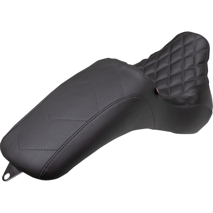 MUSTANG 0802-1509 75152 Tripper Fastback™ Seat - Black - Double Diamond - FXBB/FXST '18-'23