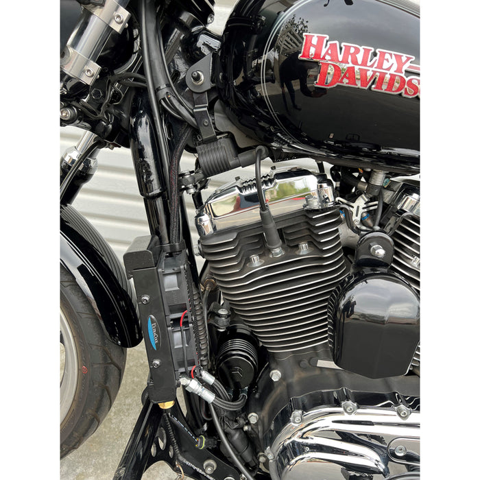 ULTRACOOL 0713-0261 SMSP-2N 3.0 Side Mount Oil Cooler with Fan Kit for Sportster Side Mount Oil Cooler Kit - Naked Black - Sportster