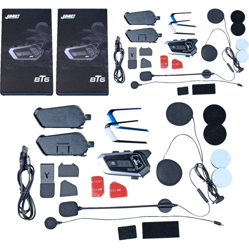 J & M 4402-1048 HS-BT6-UNV-D Bluetooth™ Helmet Headset Headset - Bluetooth™ - Universal - Dual Pack