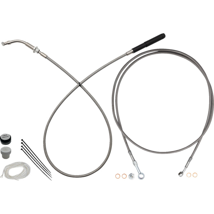 FAT BAGGERS INC. 0662-1309 249914 EZ Install Kit 14" handlebars - upper clutch - full length - braided stainless steel
