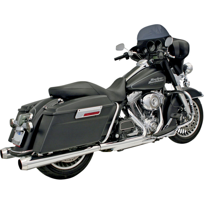 BASSANI XHAUST 1801-0185 FLH-517L Megaphone Slip-On Mufflers - Chr/Pol - Tapered - Performance Baffle