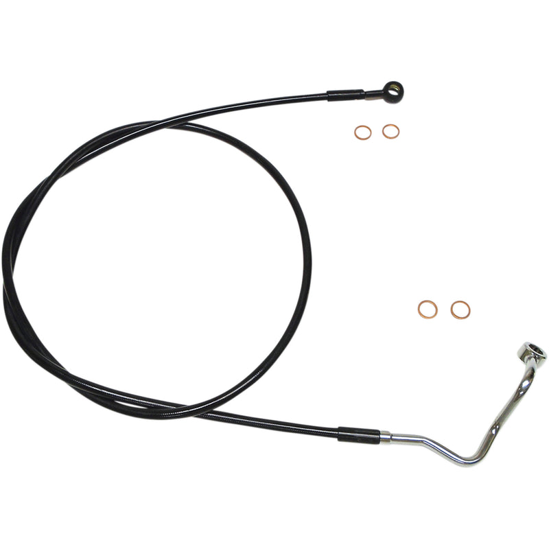Magnum Shielding XR Stainless Upper Brake Line ABS Black For Harley Tri Glide Ultra Classic Flhtcutg 2019-2023