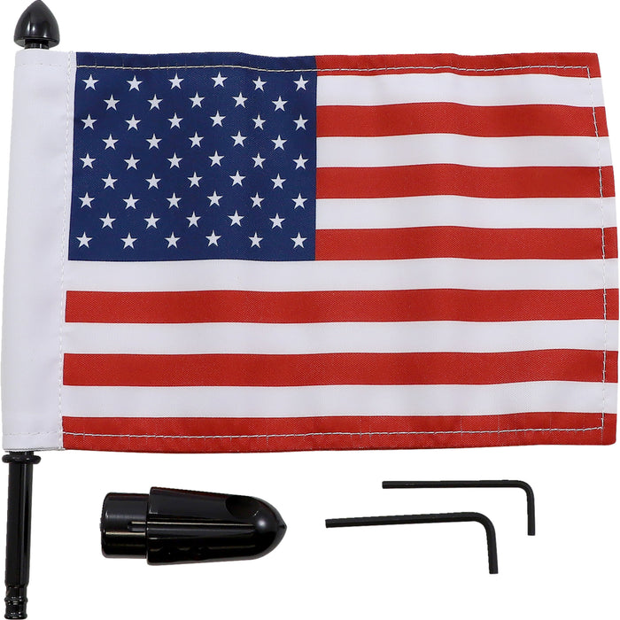 PRO PAD 0521-1969 BRFM-RDHB51IN Flag Mount With American Flag Flag Mount - Pinnacle Luggage Rack - 9" Pole - 6" X 9" Flag