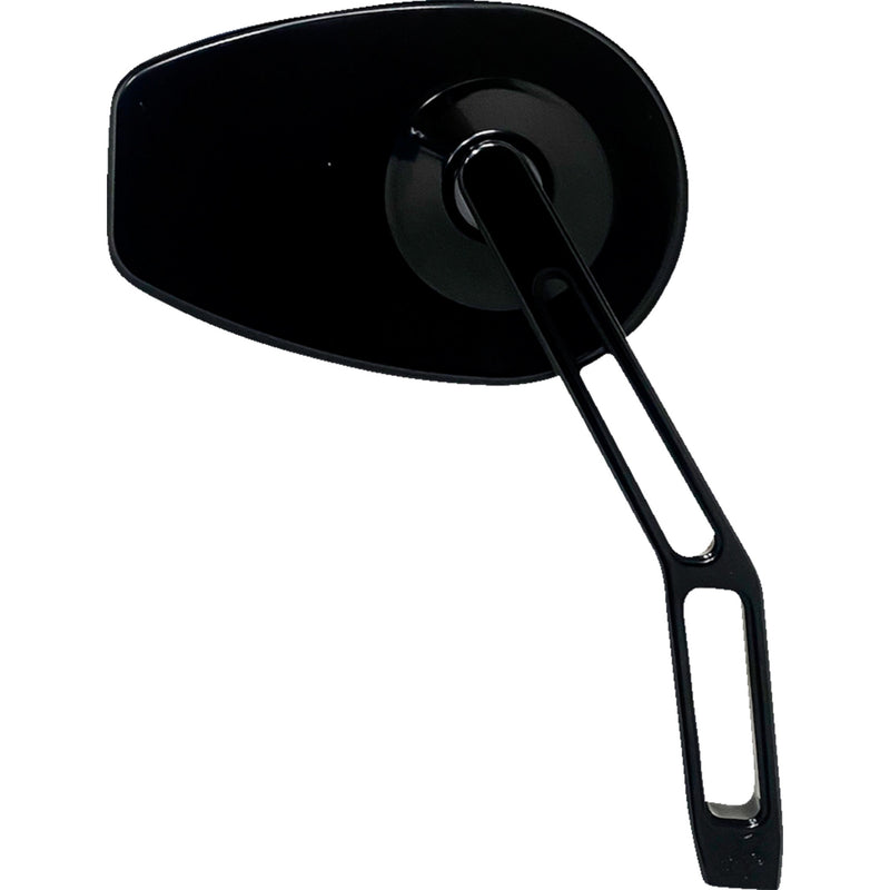 PRO-ONE PERF.MFG. 0640-1669 102110B Micro Mirror w/V2 Cut-Out Stem Mirror - Micro w/V2 Cut-Out Stem - Oval - Black - Right