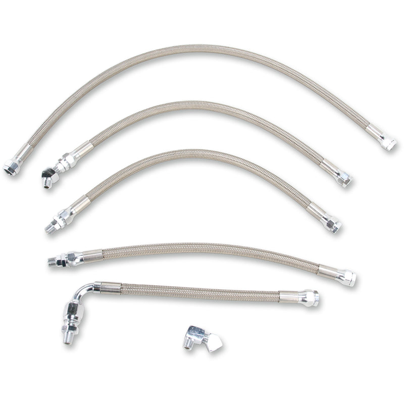 Drag Specialties Stainless Steel Braided Oil Line Kit Oil Line Kit Stainless Steel FXR - 0711-0038 For Harley Low / Sport / Super 1991-1994
