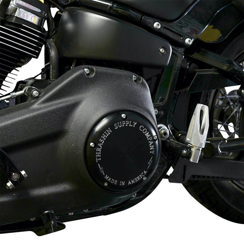 THRASHIN SUPPLY CO. 1107-0645 TSC-3014-4 Classic Derby Cover - Billet Derby Cover - Black - M8 Softail
