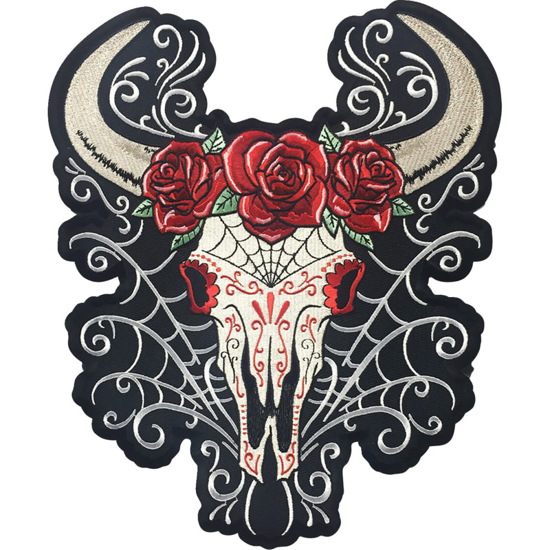 LETHAL THREAT 2840-0185 LT30228 D.O.D Western Skull Large Embroidered Patch large