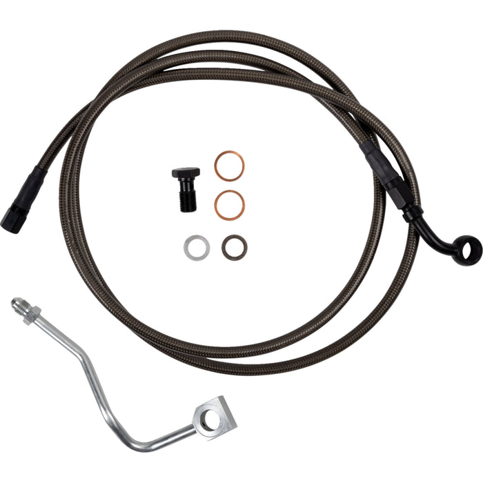 BARNETT 1741-6558 254-30-51134-6 Upper Brake Line - Carbon Coat w/ Black Fittings - +6"