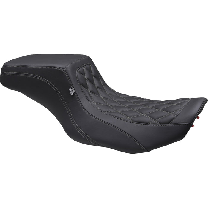 MUSTANG 0801-1908 88416GM Double Diamond Squareback Seat - One Piece 2-Up Squareback Seat - Double Diamond - Gunmetal Stitch
