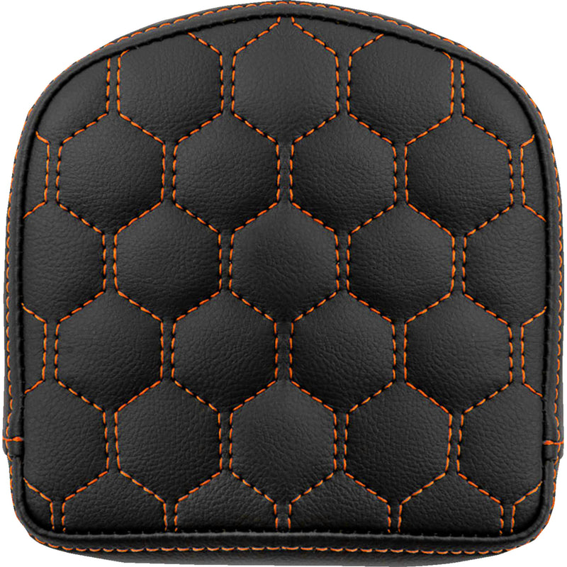SADDLEMEN 0822-0585 040849ORA RoadSofa™ Sissy Bar Pad - Honeycomb - Orange Stitching