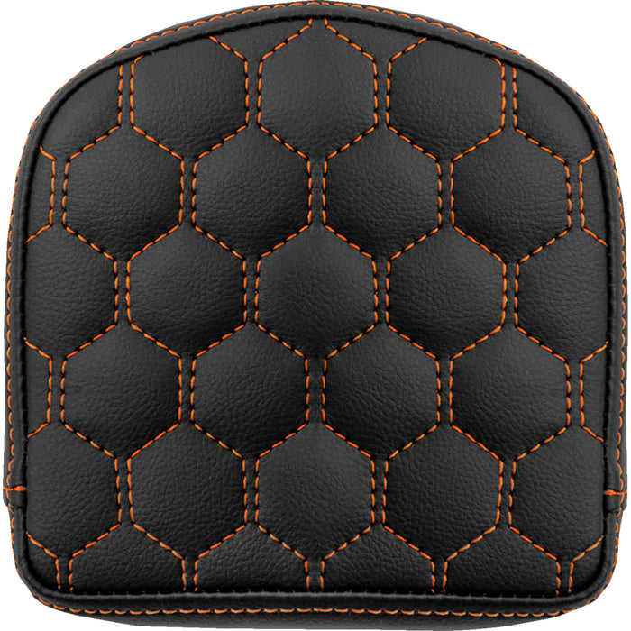 SADDLEMEN 0822-0585 040849ORA RoadSofa™ Sissy Bar Pad - Honeycomb - Orange Stitching