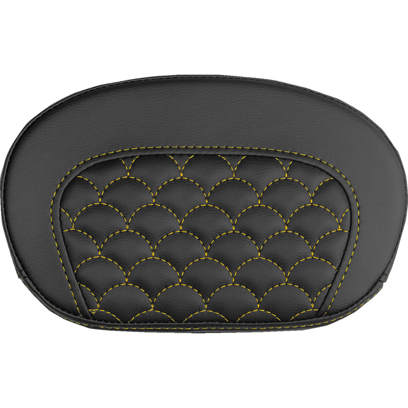 SADDLEMEN 0822-0730 061020907 Mini Contour Sissy Bar Pad dragon scale - gold stitch