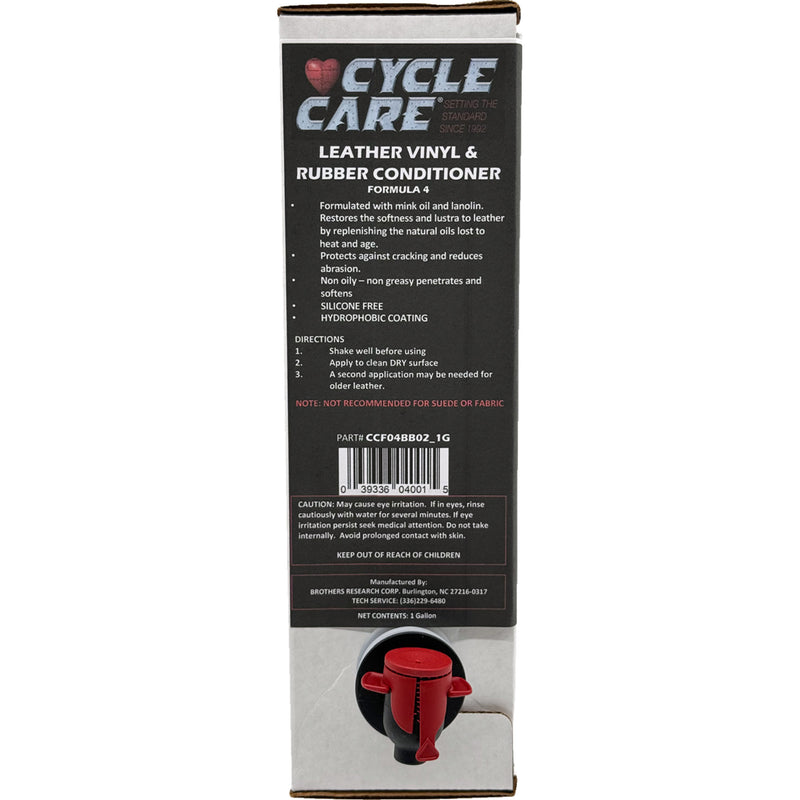 CYCLE CARE FORMULAS 3706-0105 CCF04BB02_1G Formula 4 Leather, Vinyl And Rubber Conditioner Formula 4 Leather Vinyl - Bag in Box - 1 U.S. gal.