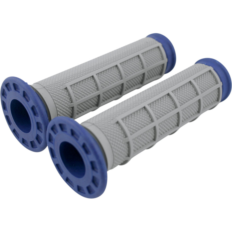 RENTHAL 0630-0457 G170 Dual-Compound ATV Grips Grips - Dual Compound - Half Waffle - ATV - Blue