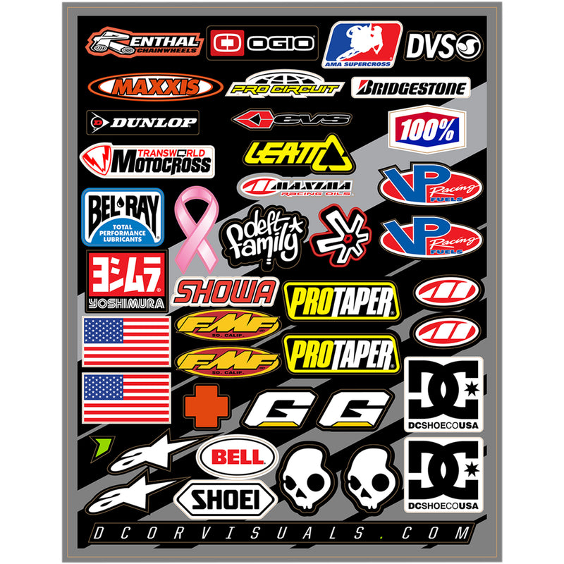 D'COR VISUALS 4320-2225 40-90-104 Decal Sheet helmet logos