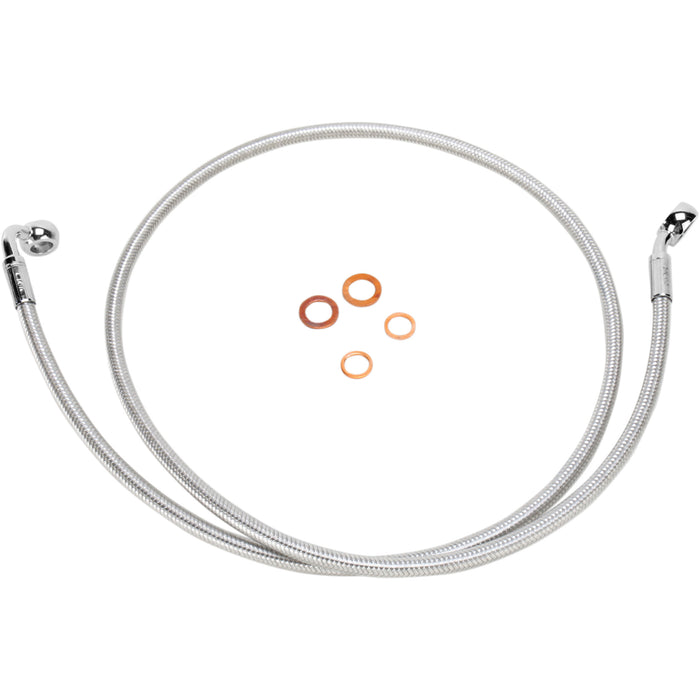 MAGNUM SHIELDING 1741-3289 36150SW E-Z Align Braided Single Disc Front Brake Line - 35/90° - 50" - Sterling Chromite II