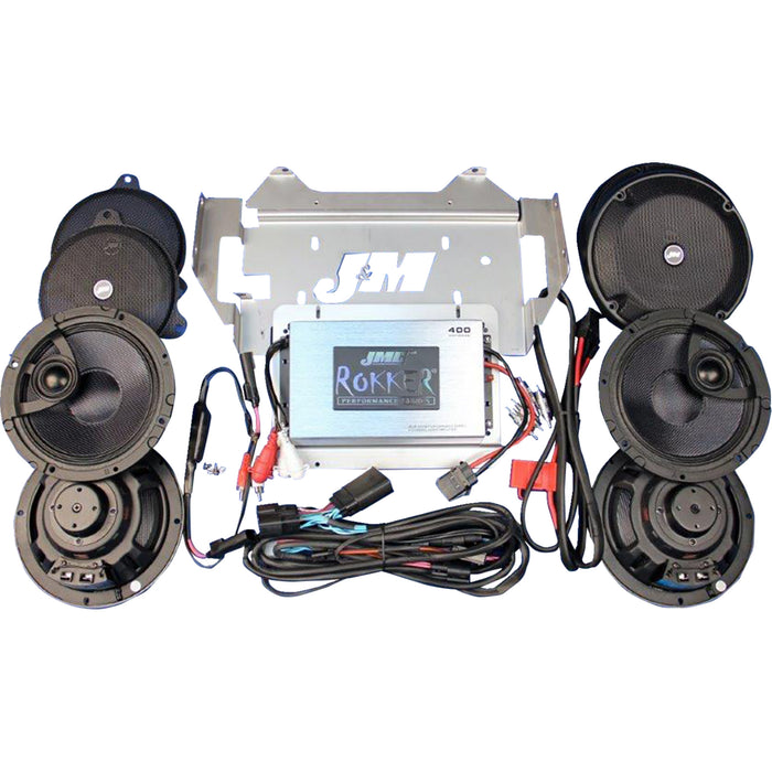 J & M 4405-0952 RKT6-400HC14-UL4 Amplifier and Speaker Kit 400 W 4-Channel Amplifier/Speaker Kit - '14-'23 FLHTK/FLHT/FLHCUTG