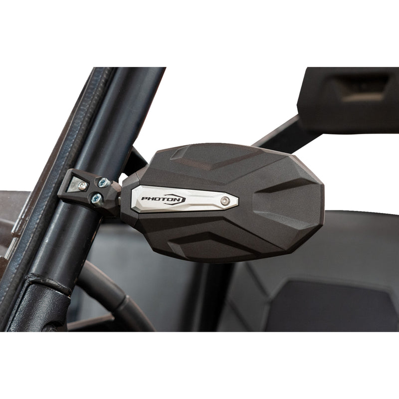 SEIZMIK 0640-1487 56-18109 Photon Mirror Mirrors - Photon - Side View - Oval - Black/Silver - Polaris Pro Fit/Can Am Profiled ROPS - Pair