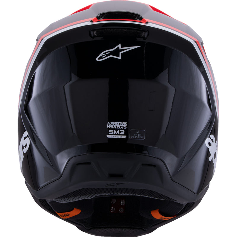ALPINESTARS SM3 Radium Helmet - Gloss Black/Red Fluo/White