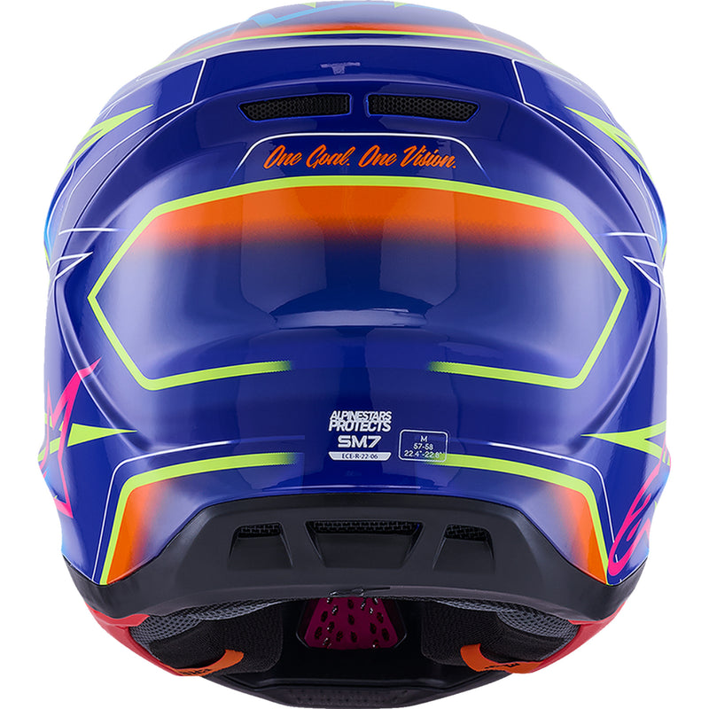 ALPINESTARS SM7 Cast Helmet - Gloss/Blue/Pink/Yellow Fluo