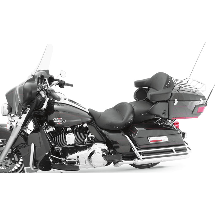 MUSTANG 0801-0562 79546 Super Touring 2-Up Seat with Driver Backrest Option - Chrome Studded