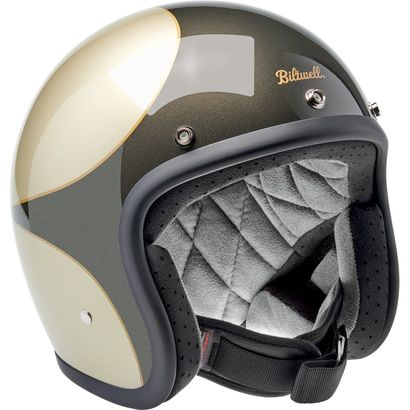 BILTWELL Bonanza Scallop Helmet - Metallic Charcoal/Champagne