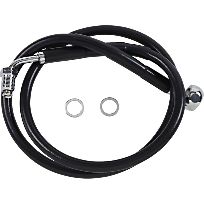DRAG SPECIALTIES 1741-5811 Extended Length Stainless Steel Brake Line Brake Line - +10" - Black - '18-'21 Softail