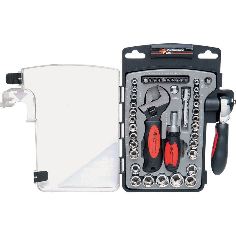 PERFORMANCE TOOL 3812-0009 W39000 Stubby Tool Set 45-piece