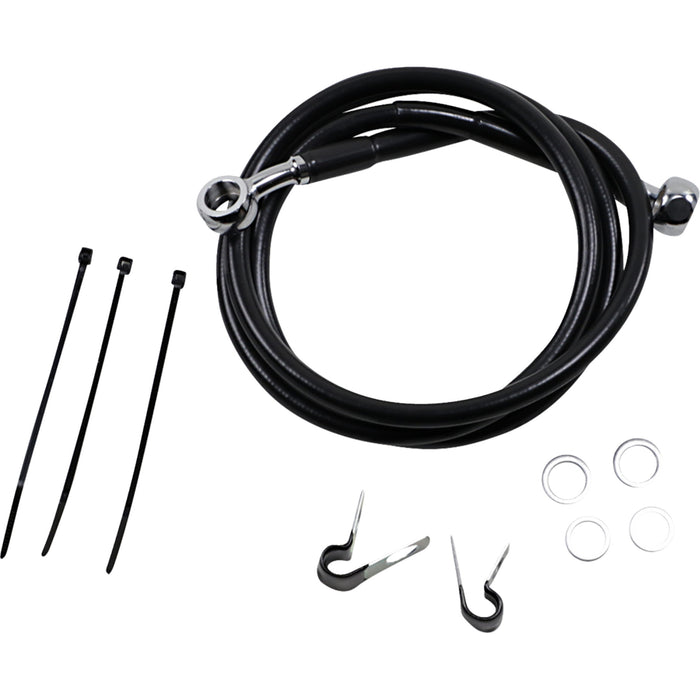 DRAG SPECIALTIES Extended Length Black Vinyl Brake Line Kit Front - '99-'07 FXST