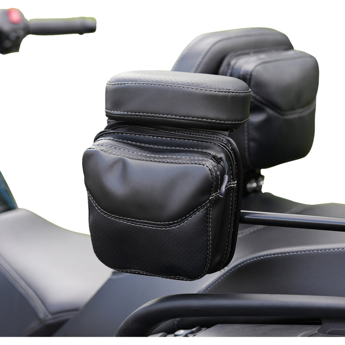 SHOW CHROME 3550-0437 ARC-2RT Platinum Arm Rest Pouch passenger - two-toned black - can-am spyder rt ltd '20-'24
