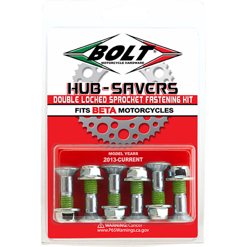BOLT 2401-1653 HS.BETA Hub-Savers Double Locked Sprocket Fastening Kit Fastener Kit - Hub-Savers/Sprocket - Double Locked - Silver - 6 Pack - Beta