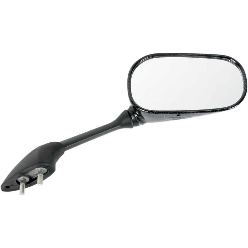 EMGO 0640-0513 20-37443 Carbon Fiber Mirror Mirror - Side View - Black/Carbon Fiber - Rectangle - Right - Yamaha