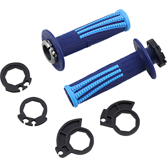 ODI 0630-2653 H36EPDU Emig Pro V2 Lock-On Grips Grips - Emig - Pro - V2 - Navy/Light Blue