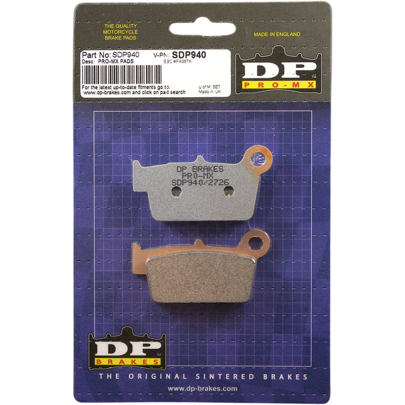 Dp Brakes Brake Pad - SDP940 For Beta Dirt Bikes 2005-2026 | TM Dirt Bikes 2005-2026 | Yamaha Dirt Bikes 2003-2026 | Gas Gas Dirt Bikes 2010-2011