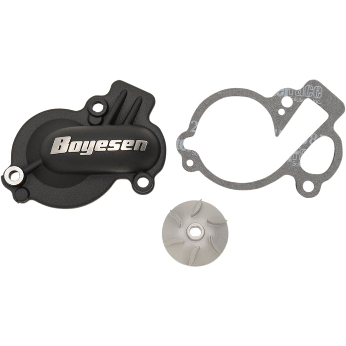 BOYESEN 0932-0158 WPK-45AB Supercooler Water Pump Cover and Impeller Kit Impeller/Waterpump Cover - Black - Gas Gas/Husqvarna/KTM