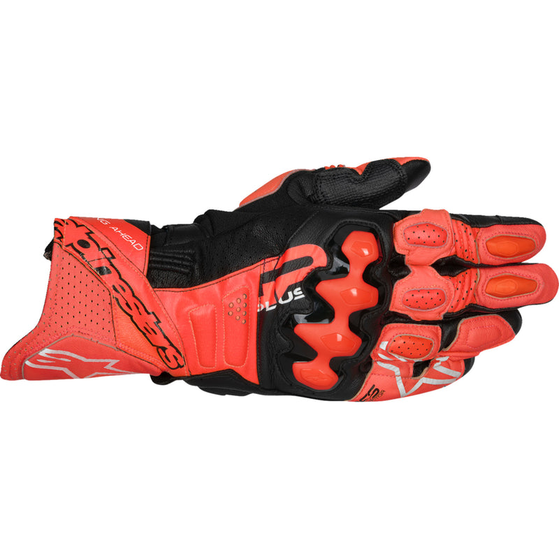 ALPINESTARS GP Plus R V3 Leather Gloves Bright - Red/Fluo Red/Black