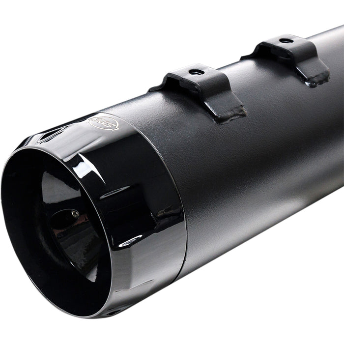 S&S CYCLE 1801-0849 550-0621 MK45 Slip-On Mufflers 4.5' - Black with Black Thruster