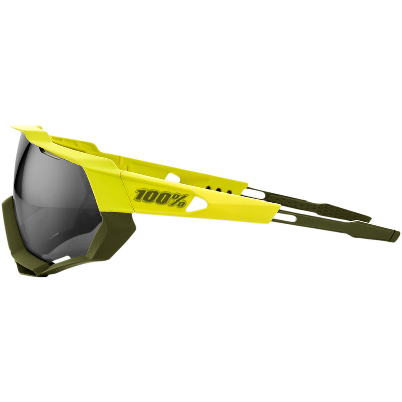 100% 2610-1132 61023-004-61 Speedtrap Performance Sunglasses Speedtrap Sunglasses - Yellow - Black Mirror Lens